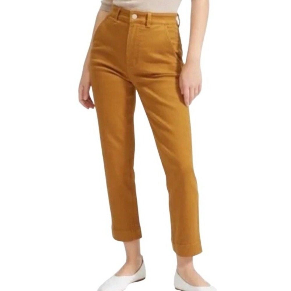 Everlane Womens 00 The Straight Leg Crop Mustard‎ Jeans